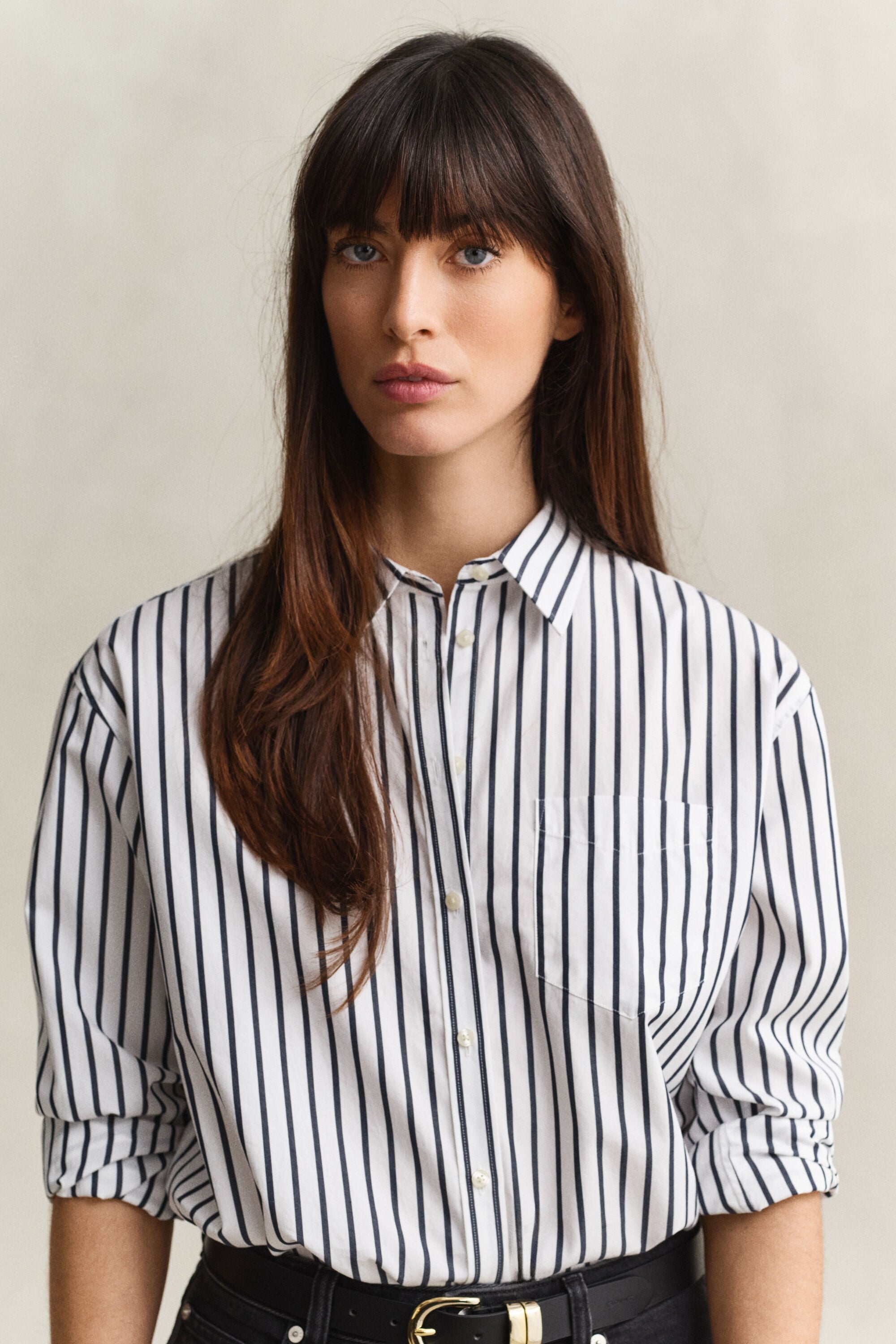 Camisa Relaxed Fit clásica de popelina a rayas
