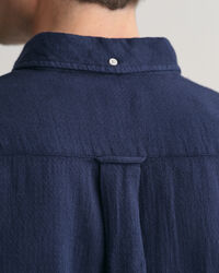 Camisa Regular Fit de manga corta de algod&oacute;n y lino con textura