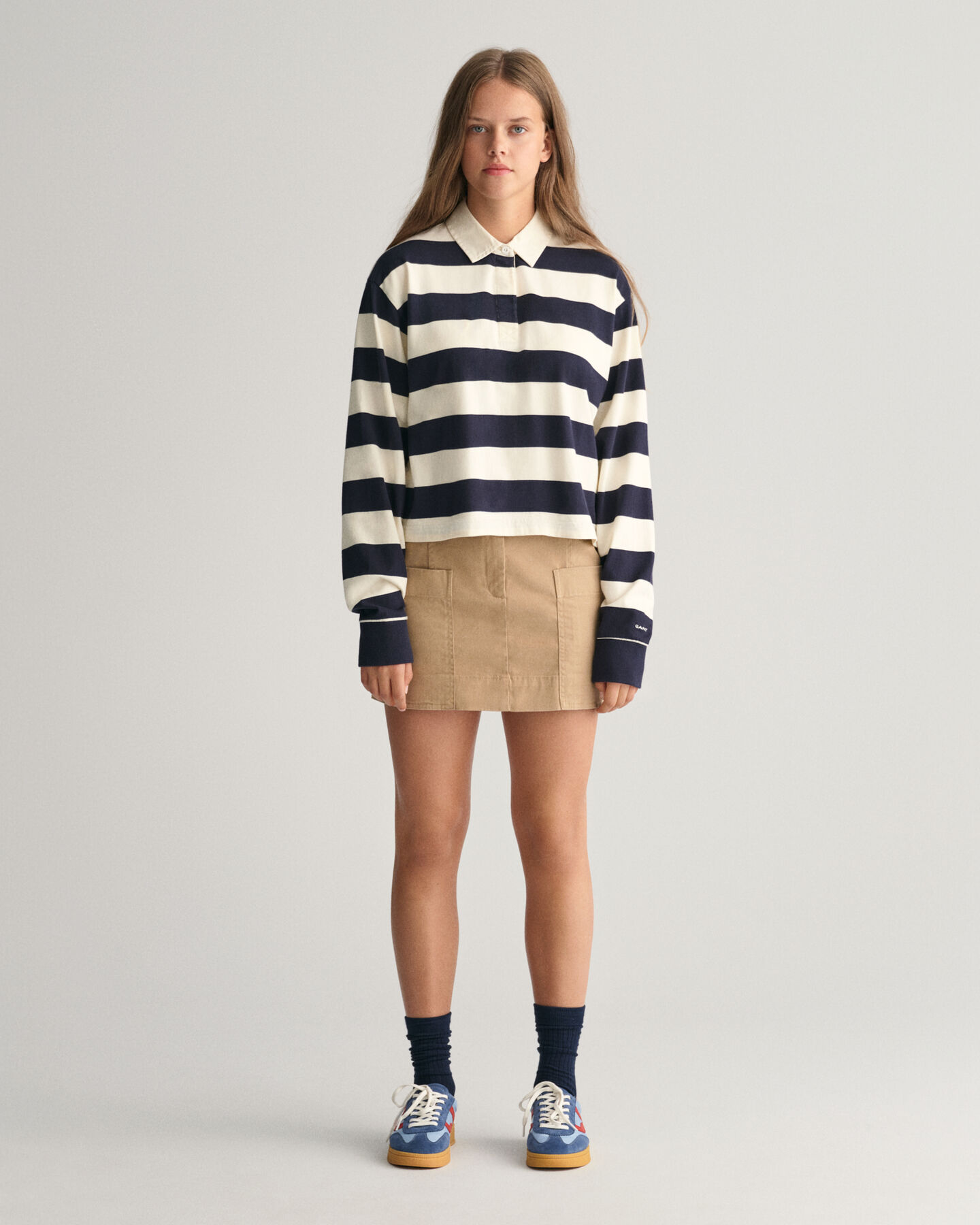 Rugger corto de rayas Teen Girls