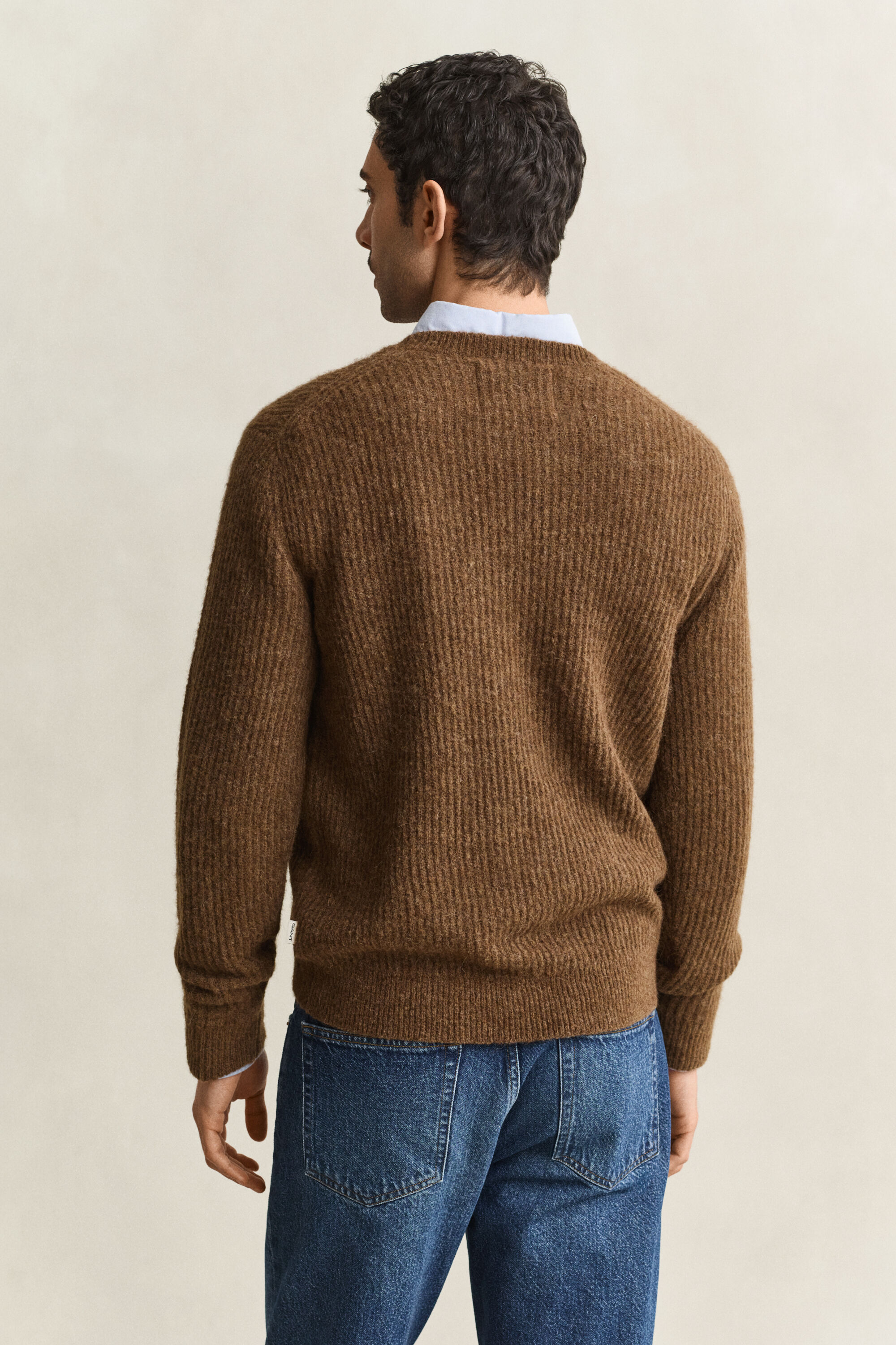 Jersey de cuello redondo en mezcla de lana de alpaca