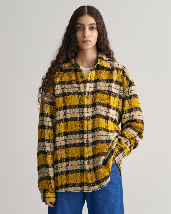 Camisa de boucl&eacute; a cuadros extragrande