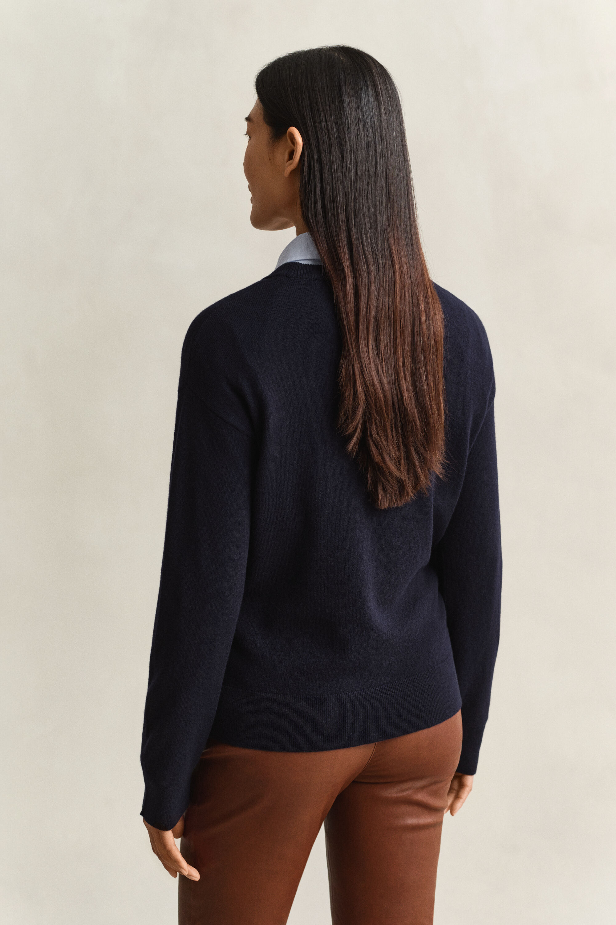 Jersey de cuello redondo en lana de oveja muy fina
