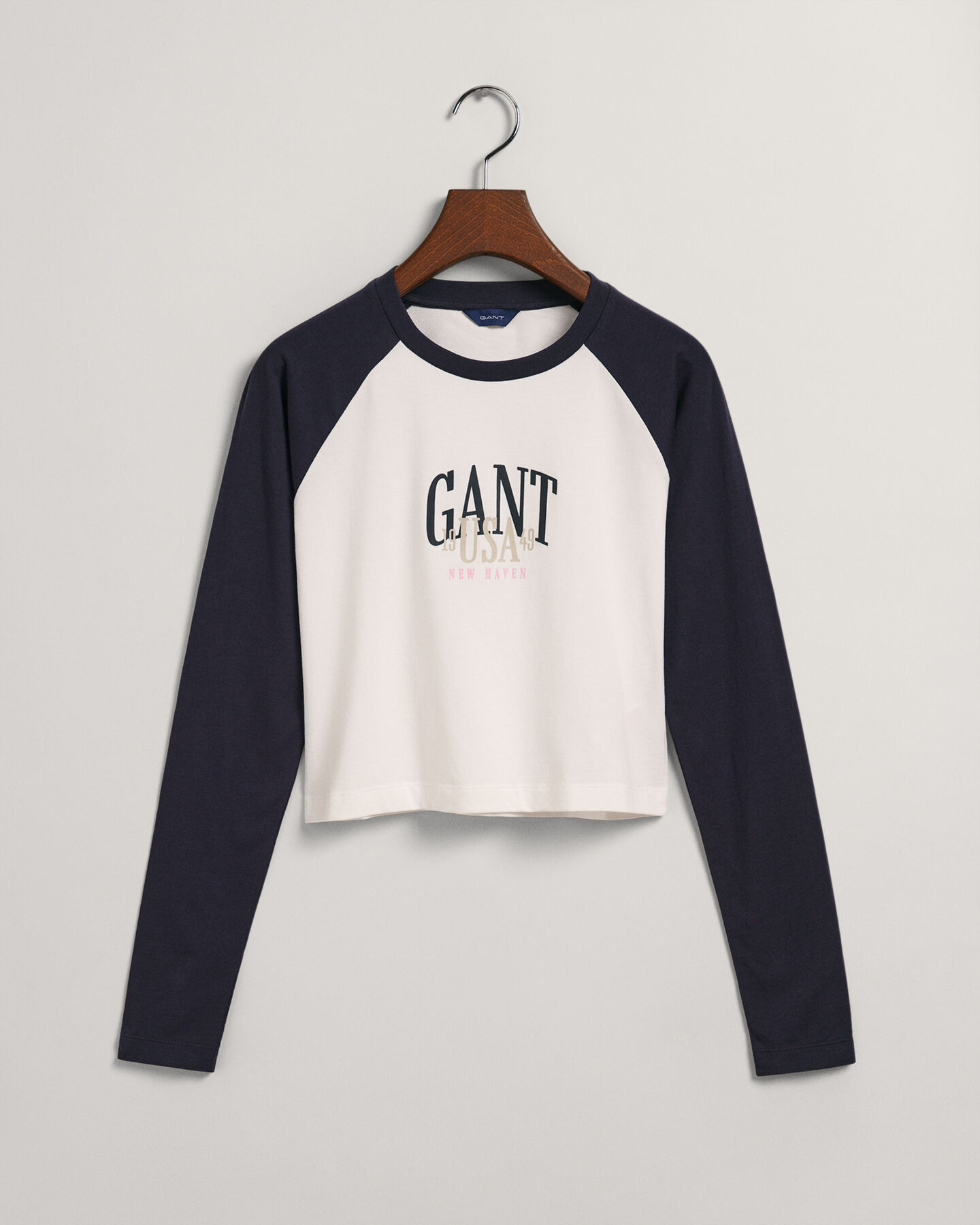 Top corto de manga larga en contraste Teen Girls