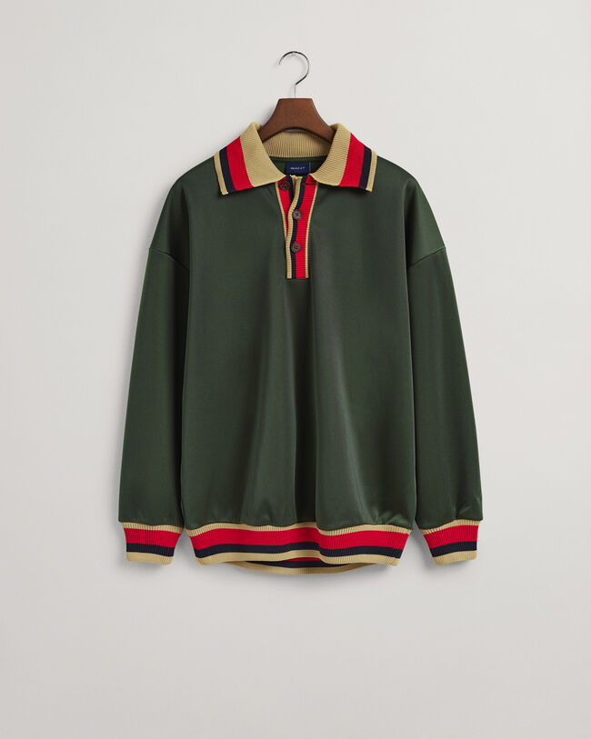 Rugger deportivo con cuello de punto