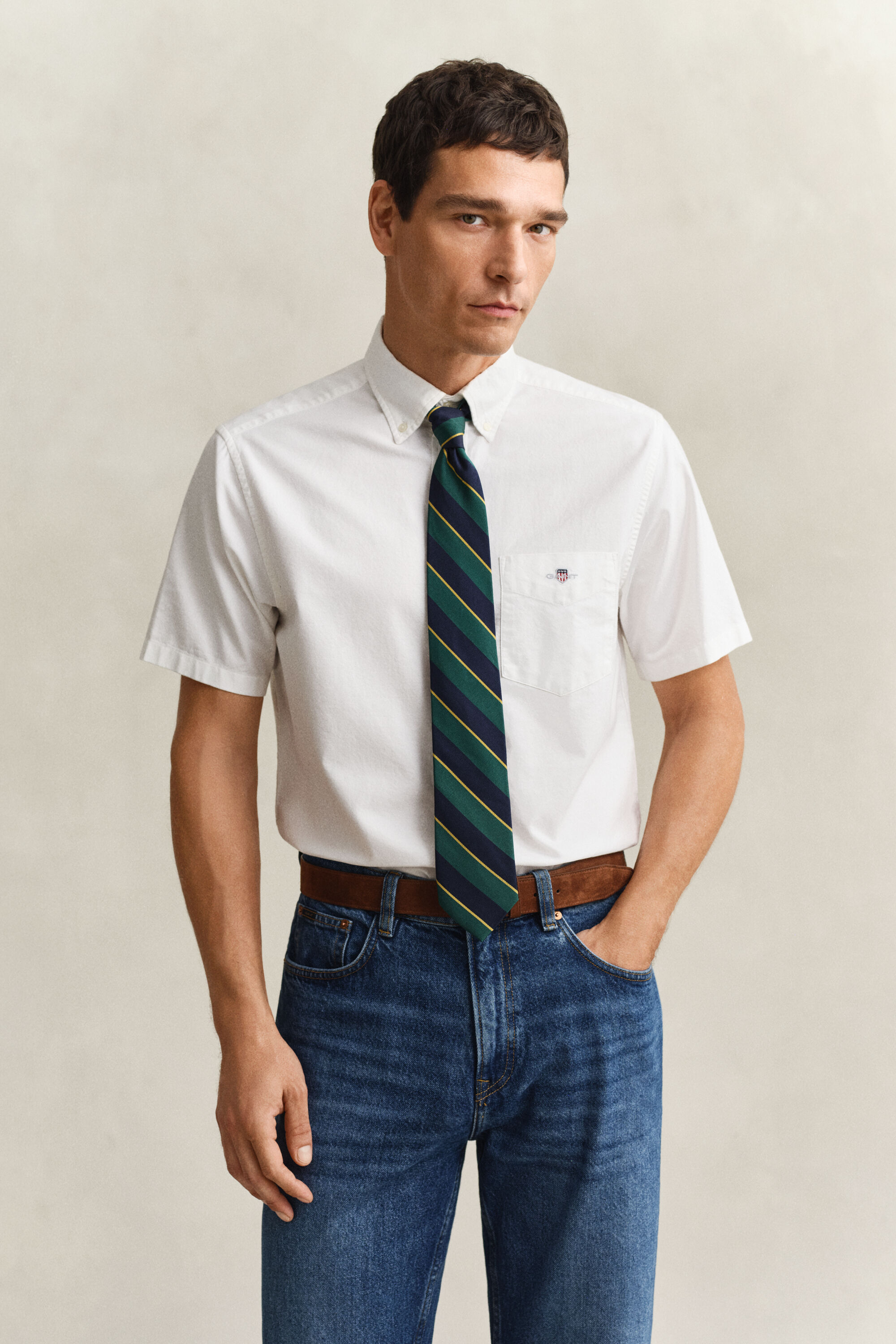 Camisa Oxford clásica de manga corta