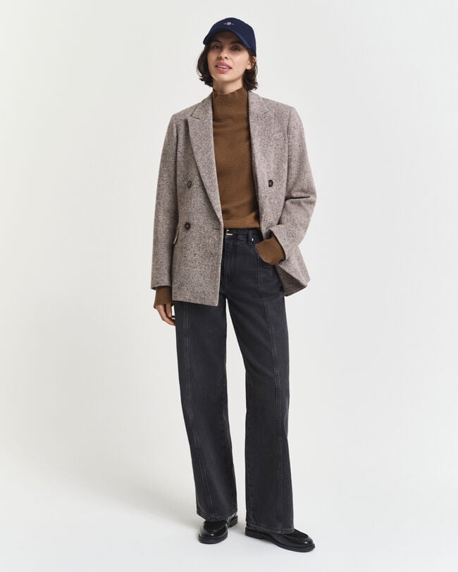 Jersey de cuello de cisne en lana de oveja muy fina