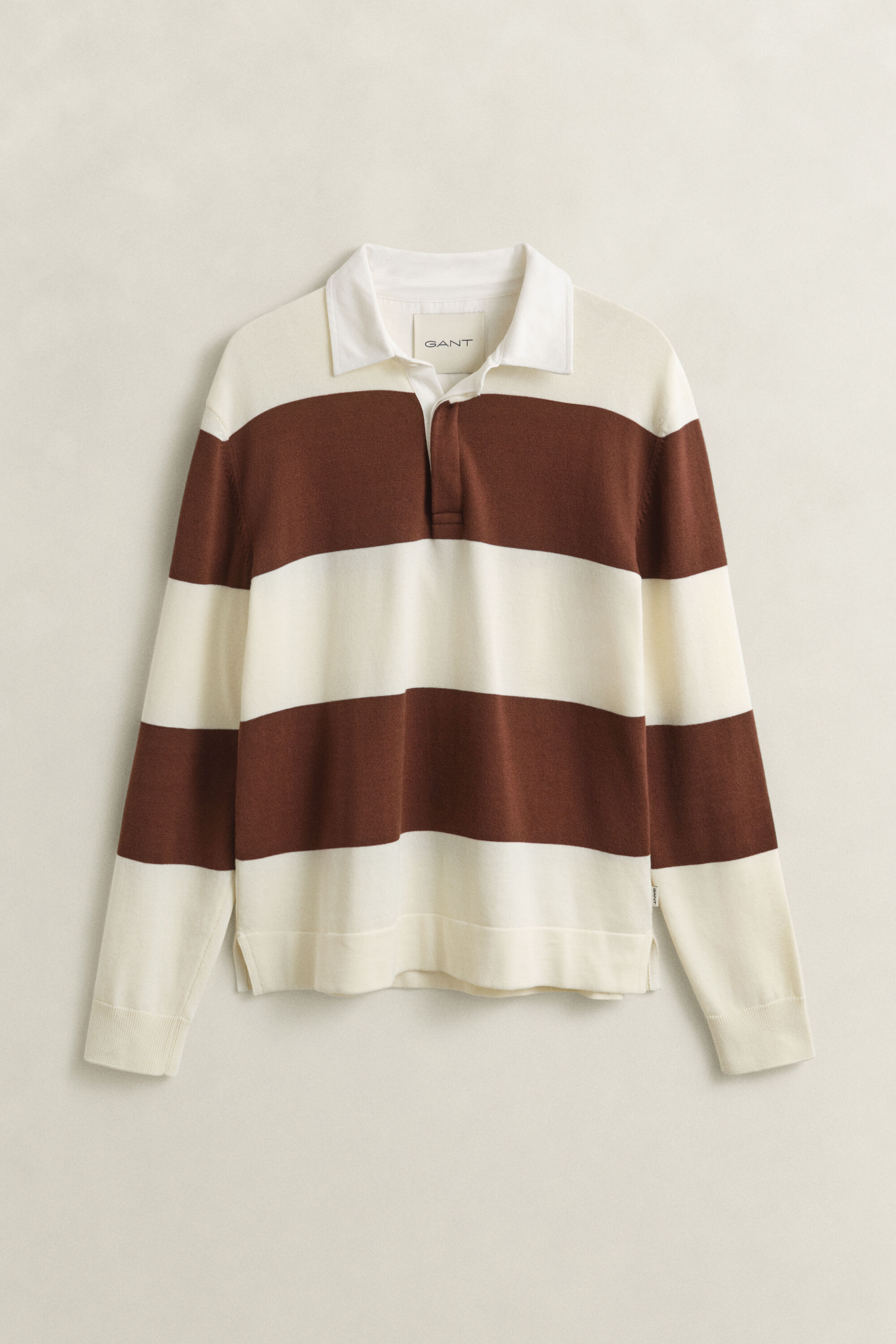 Jersey tipo polo de algodón con rayas anchas