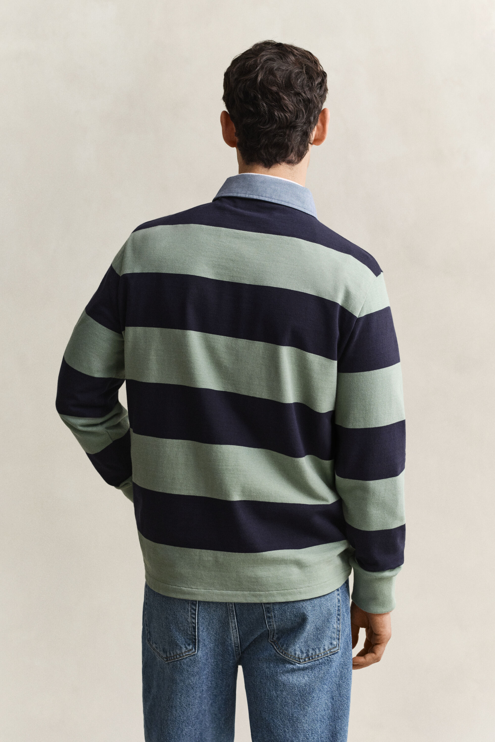 Heavy Rugger a rayas con cuello de cambray