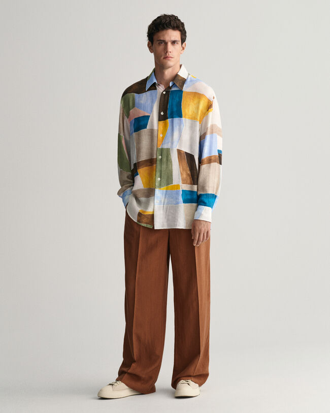 Pantalones de traje Relaxed Fit de seda