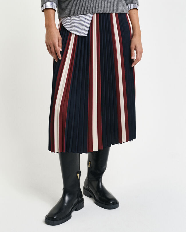 Falda plisada a rayas