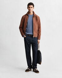 Jersey de cuello redondo y punto de ochos finos