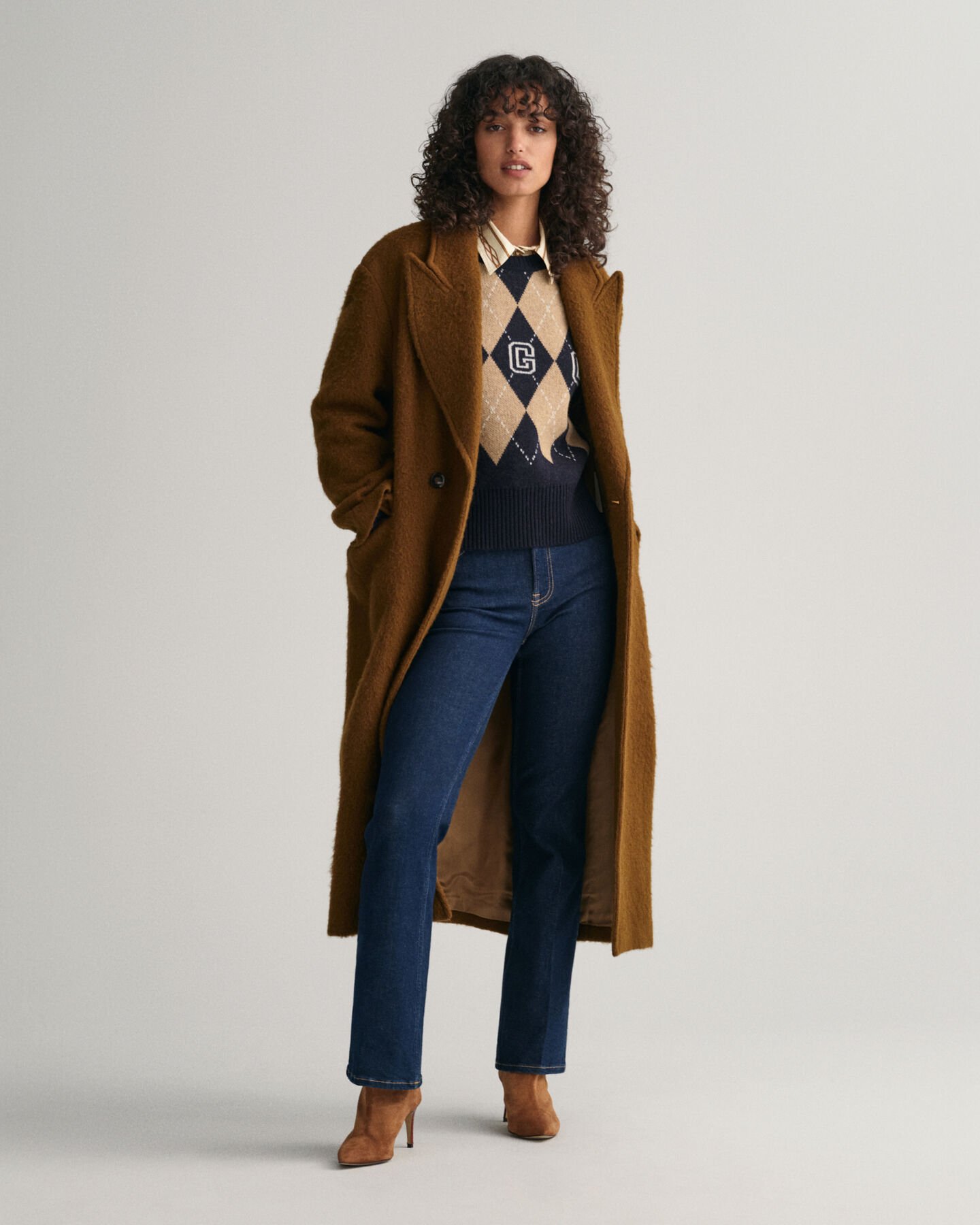 Jersey muy fino de cuello redondo Argyle