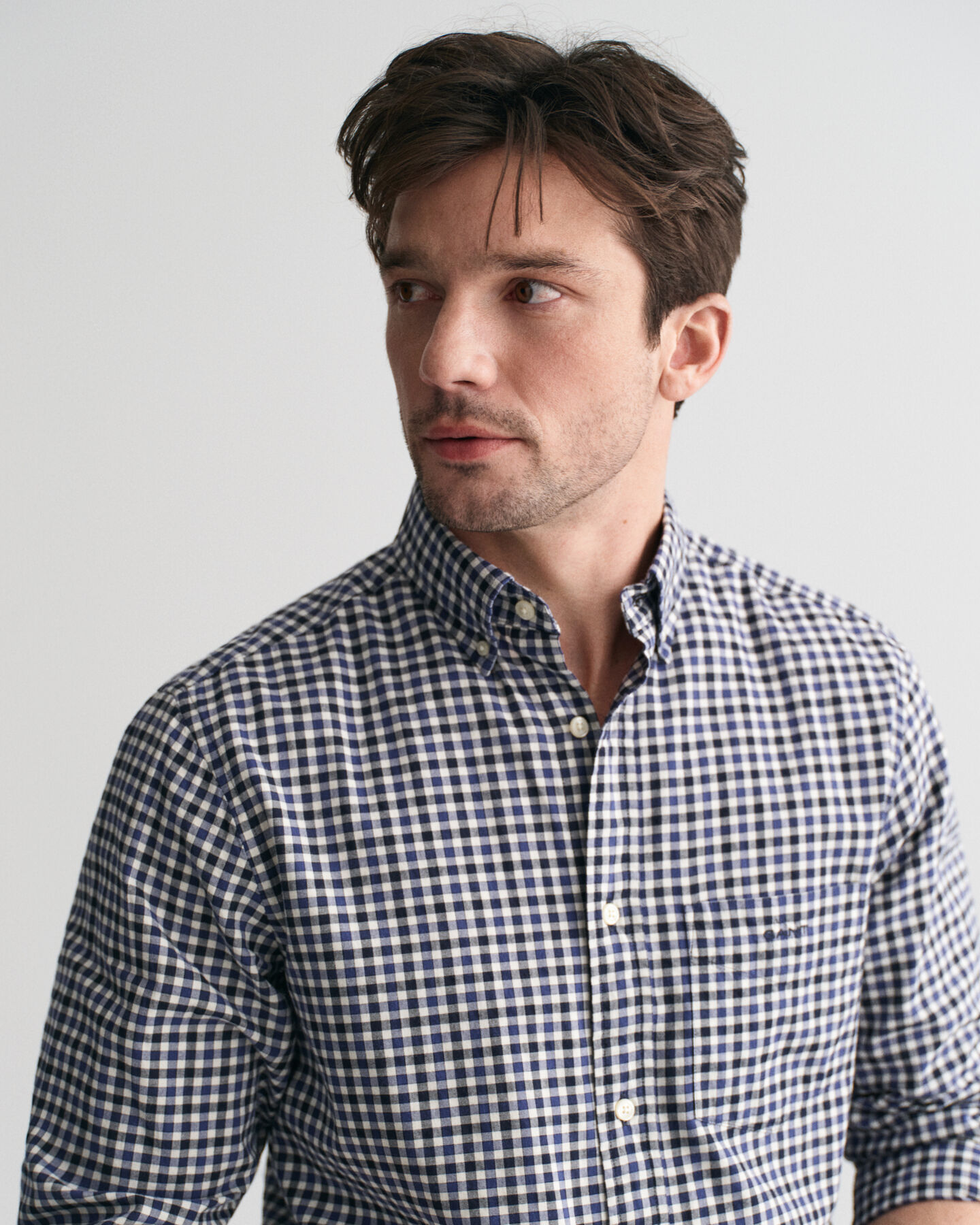 Camisa Regular Fit de sarga ligera a cuadros Vichy