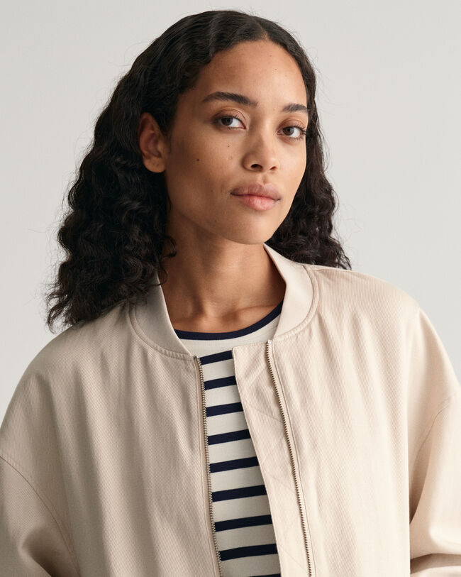 Cazadora bomber en mezcla de lino