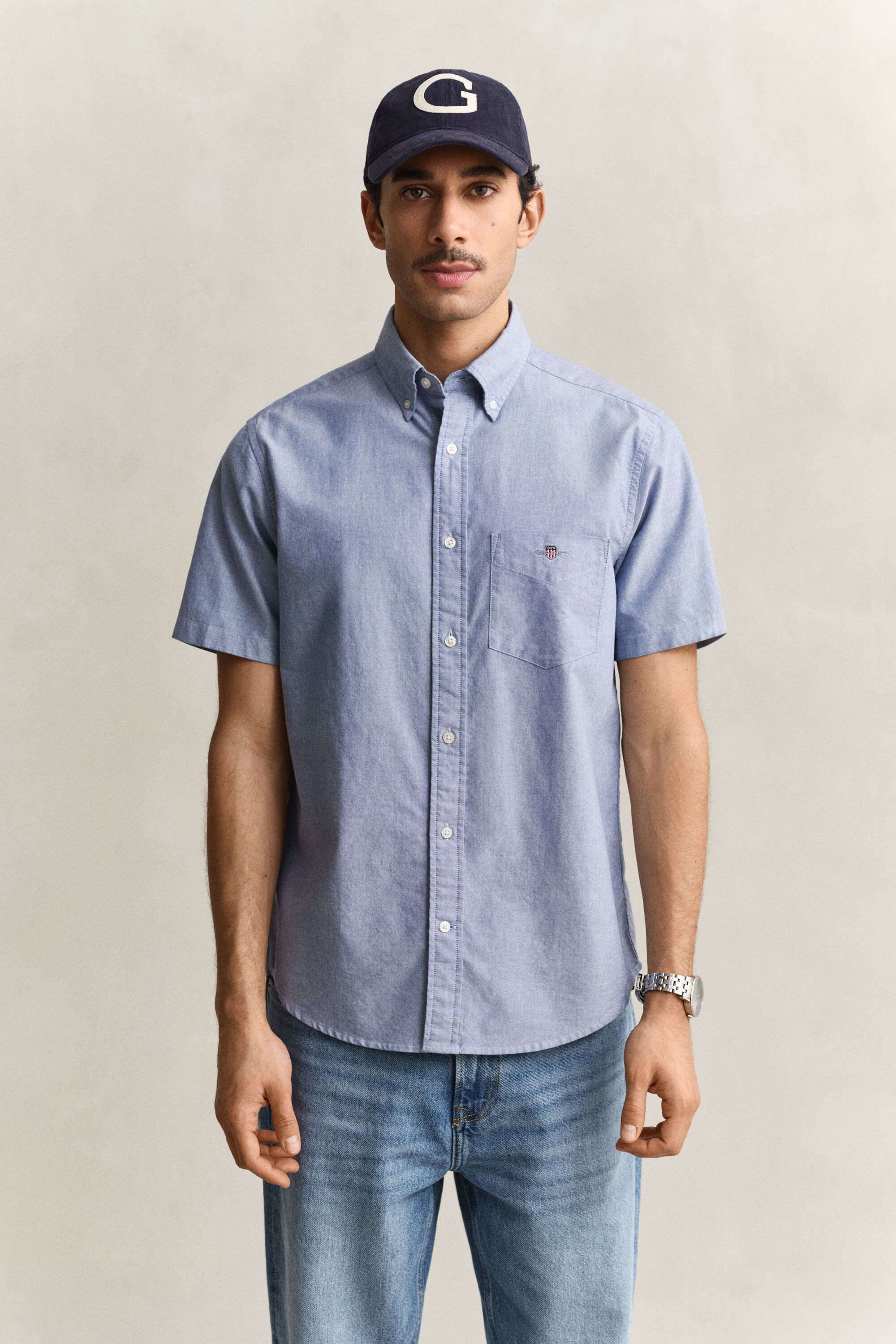 Camisa Oxford clásica de manga corta