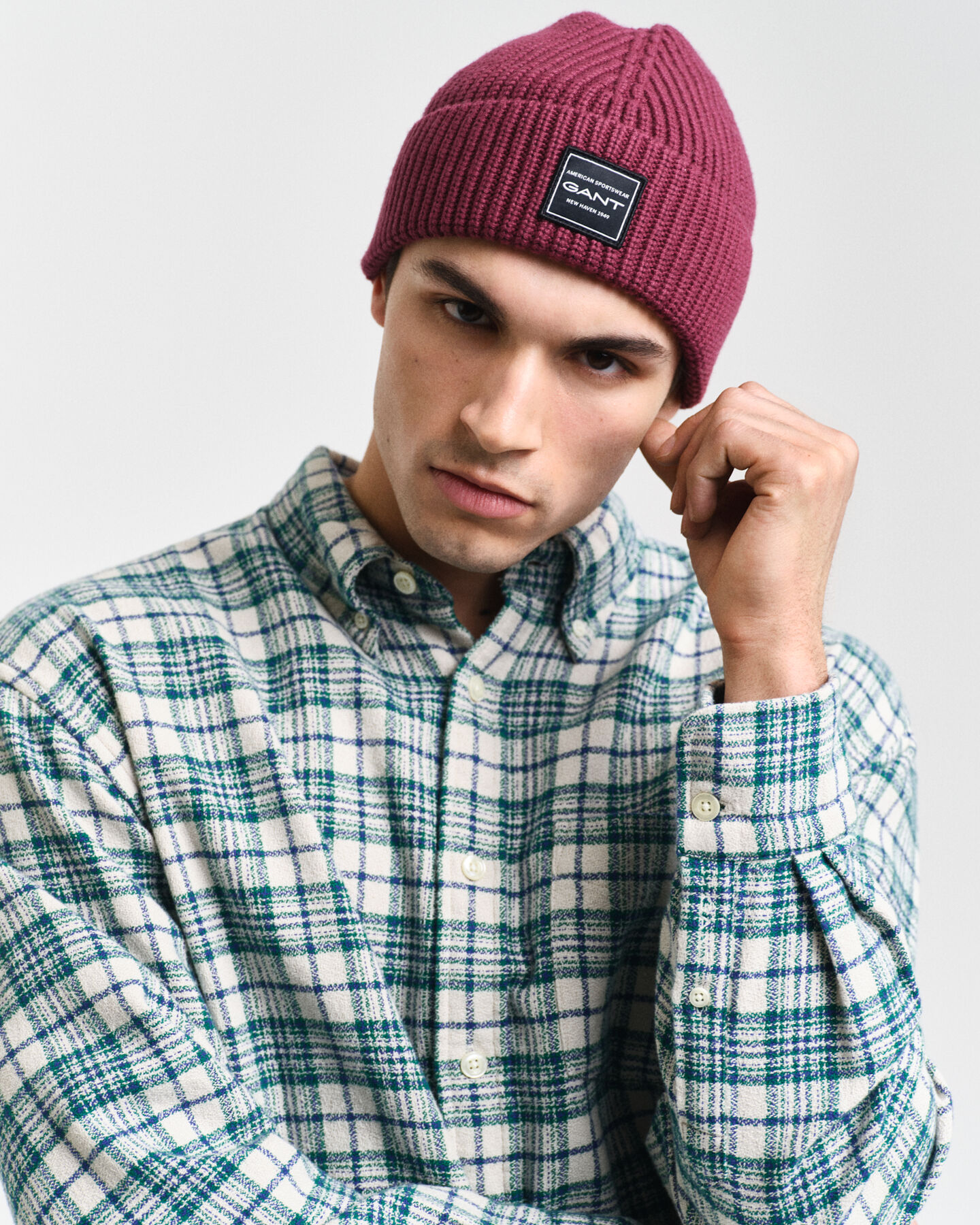 Camisa extragrande de cuadros con textura