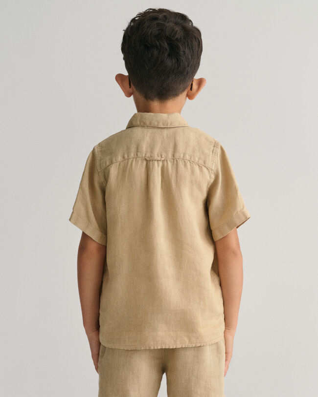 Camisa de manga corta en lino Kids