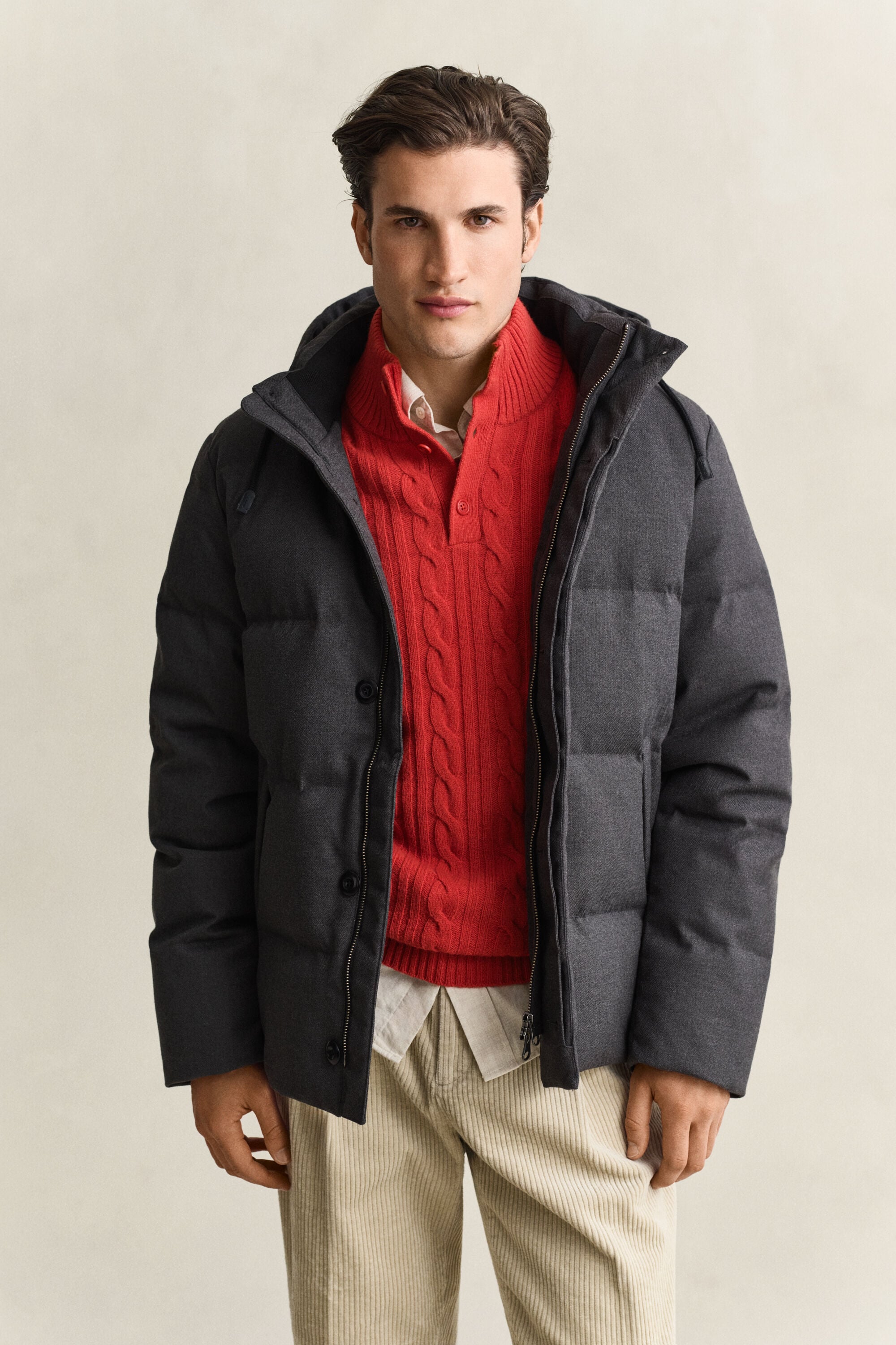 Chaqueta de franela y plumón