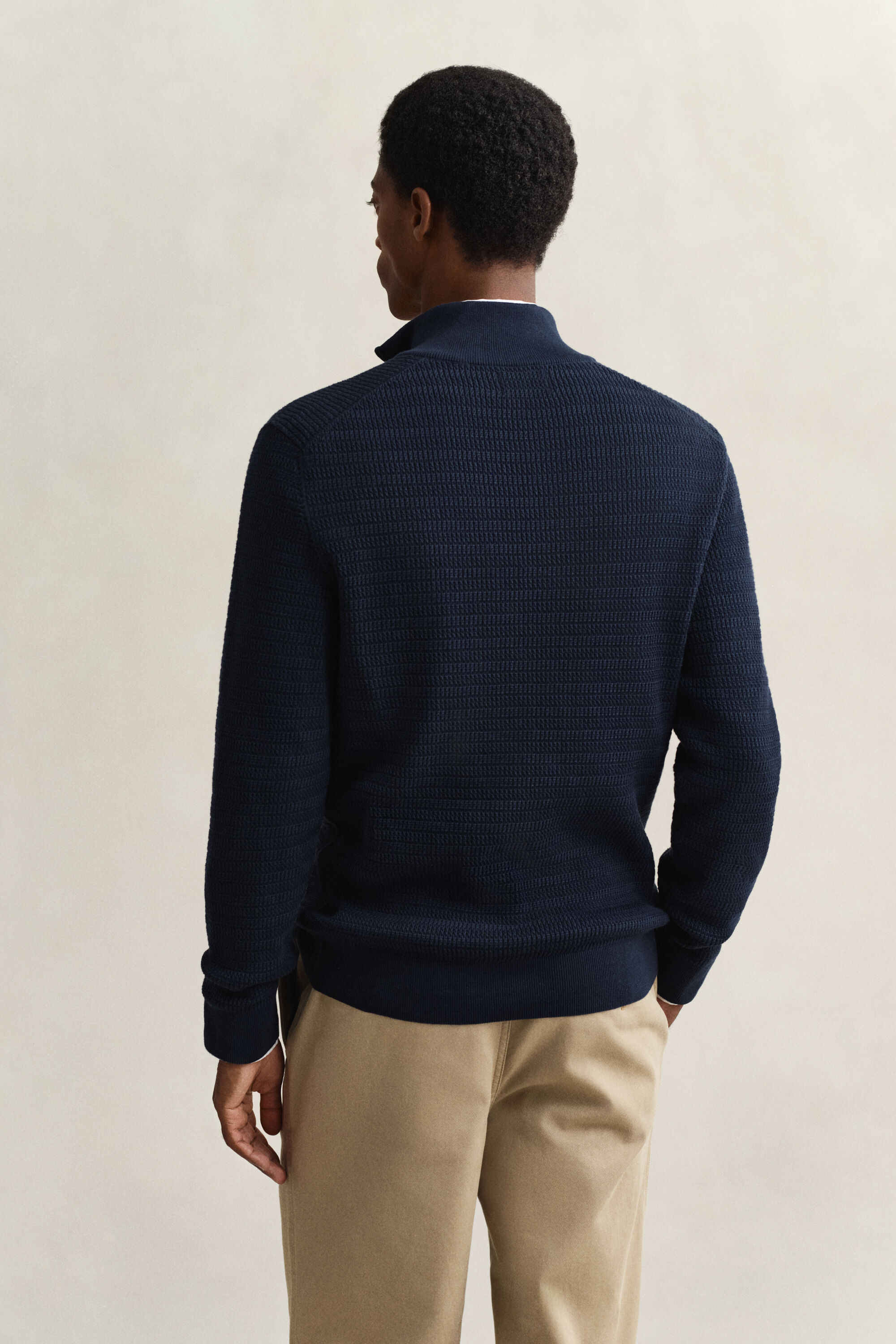 Jersey de punto de ochos de pequeñas dimensiones con media cremallera