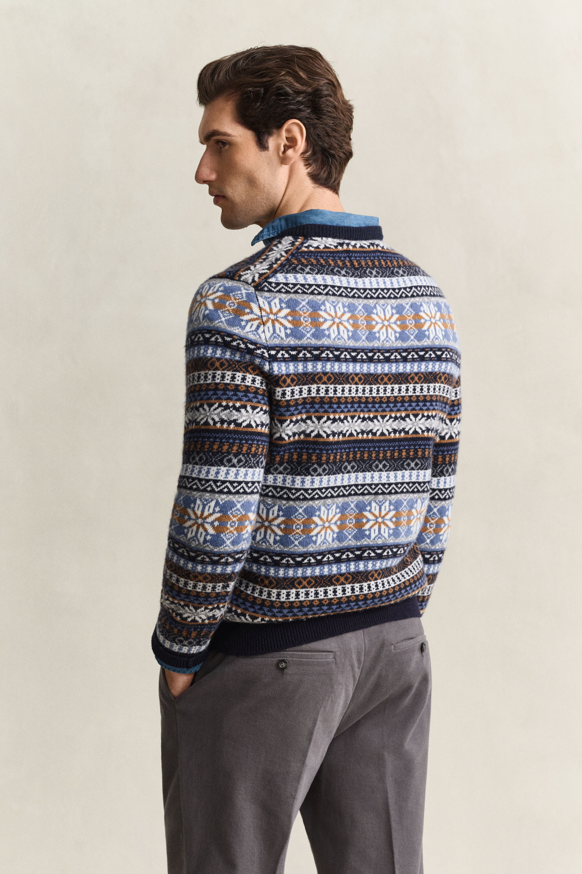 Jersey de cuello redondo Fair Isle