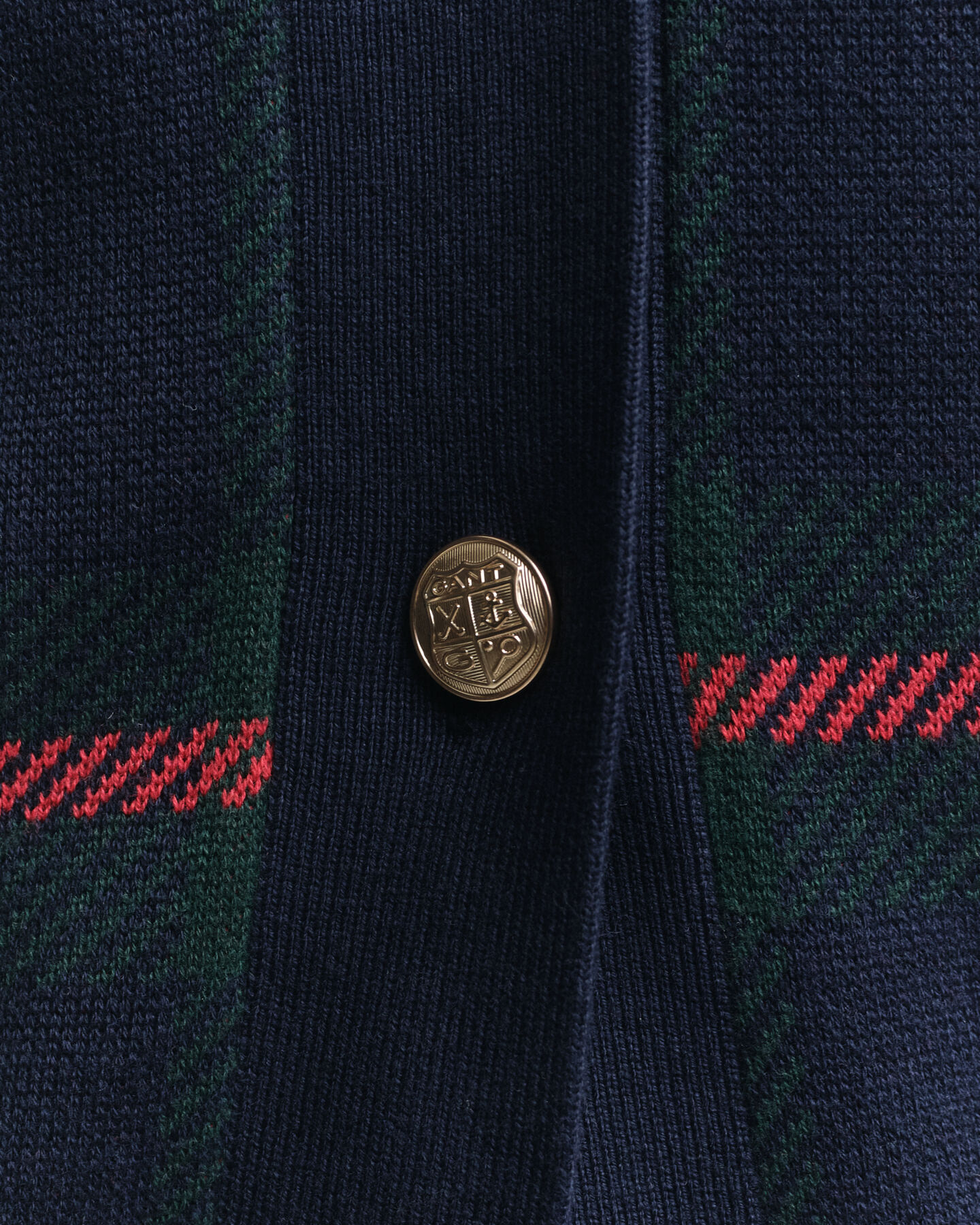 Cárdigan con cuello de pico y cuadros