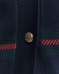 Cárdigan con cuello de pico y cuadros