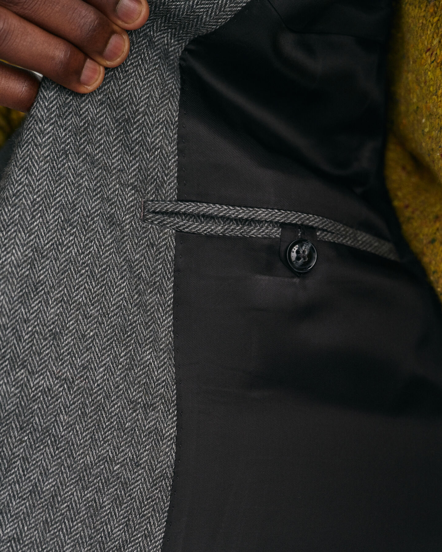 Americana de traje con diseño de espiga