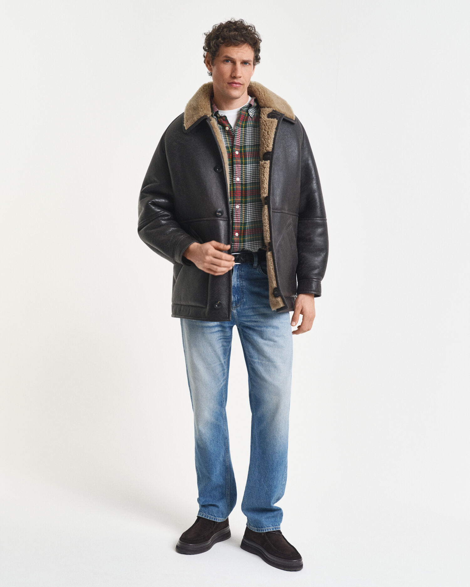 Camisa Relaxed Fit de sarga ligera a cuadros