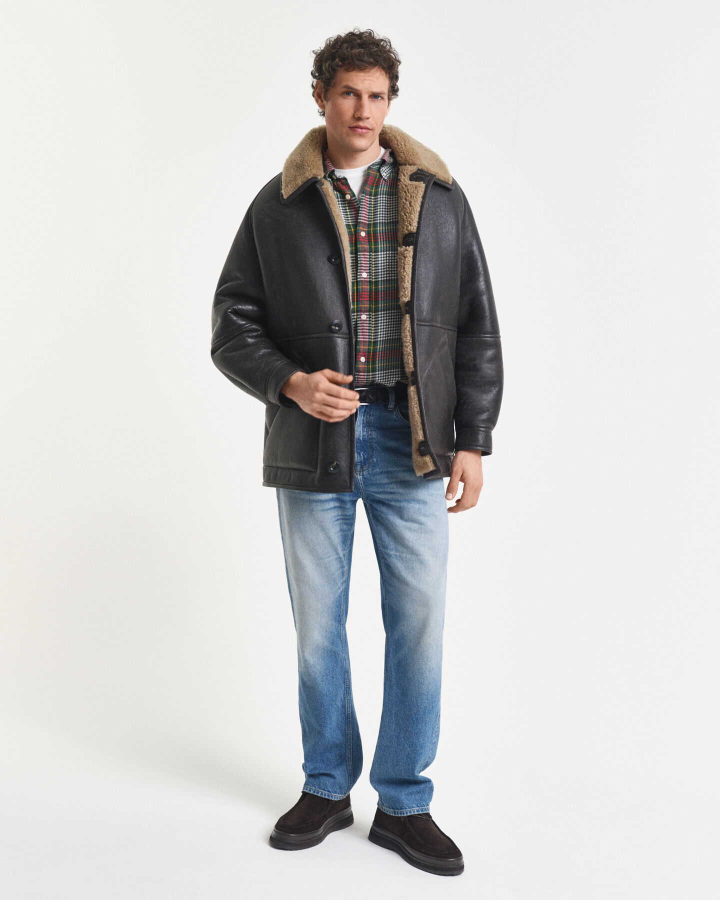 Camisa Relaxed Fit de sarga ligera a cuadros