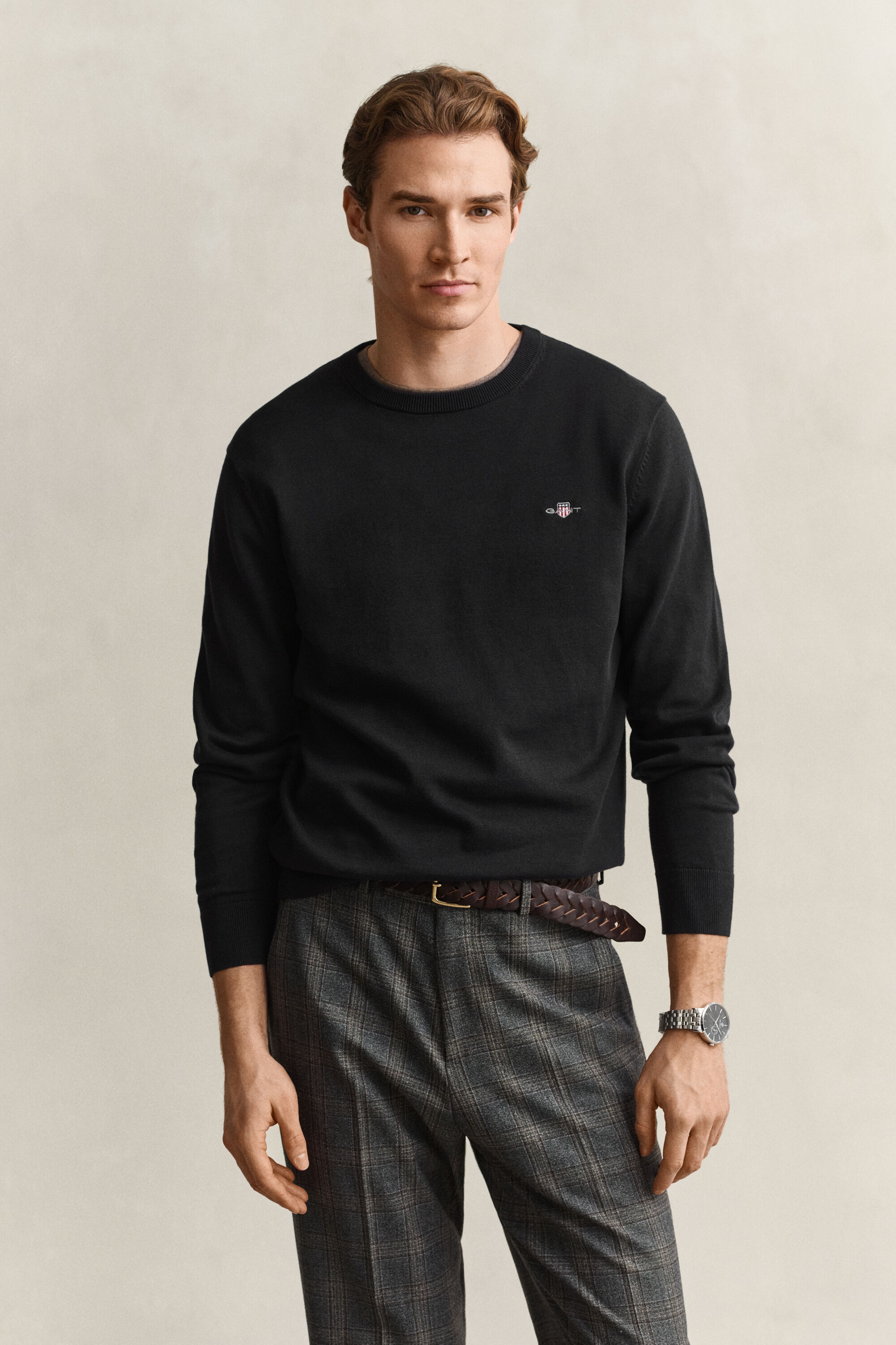 Jersey de algodón con cuello redondo