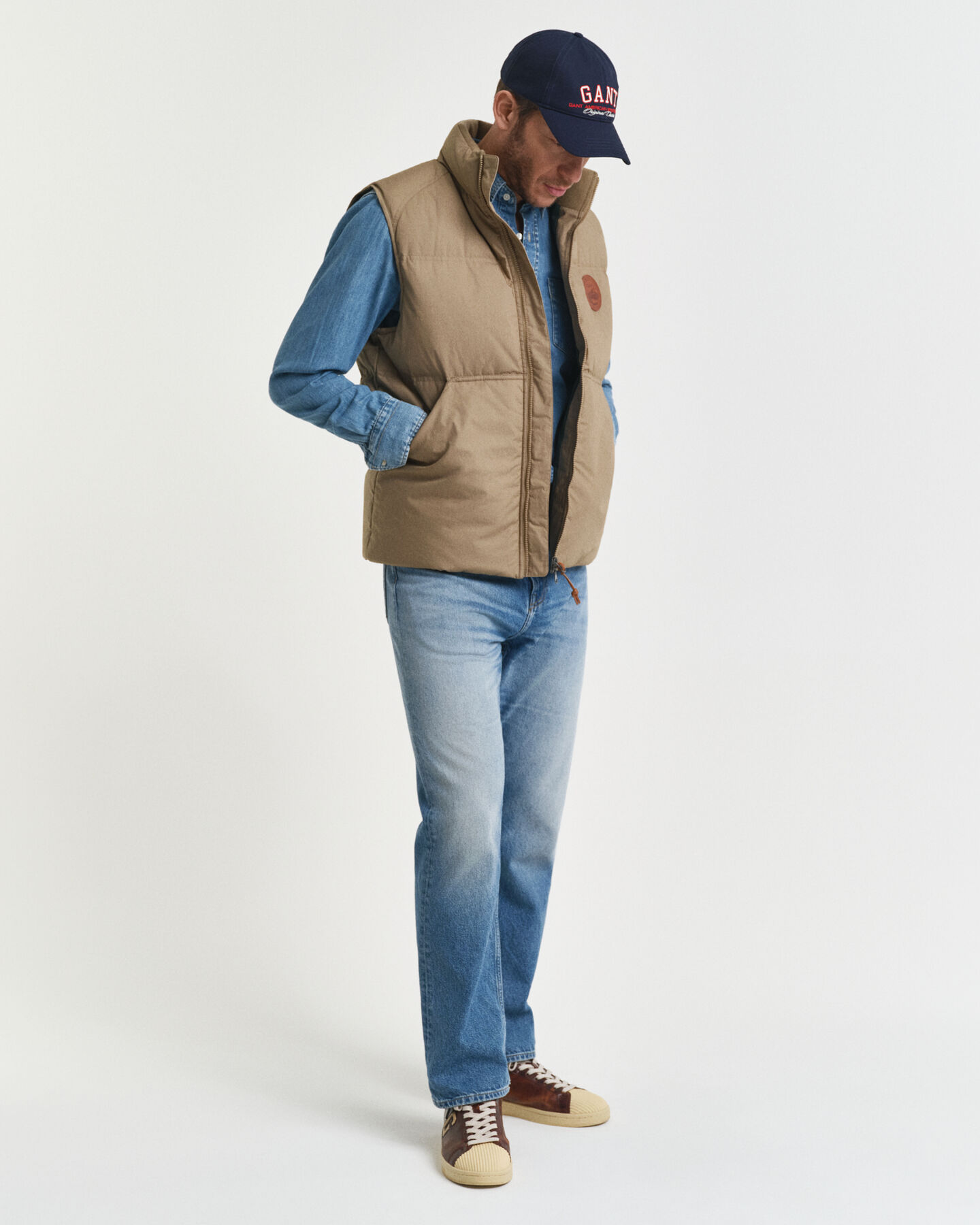 Chaleco de con relleno medio de plumón