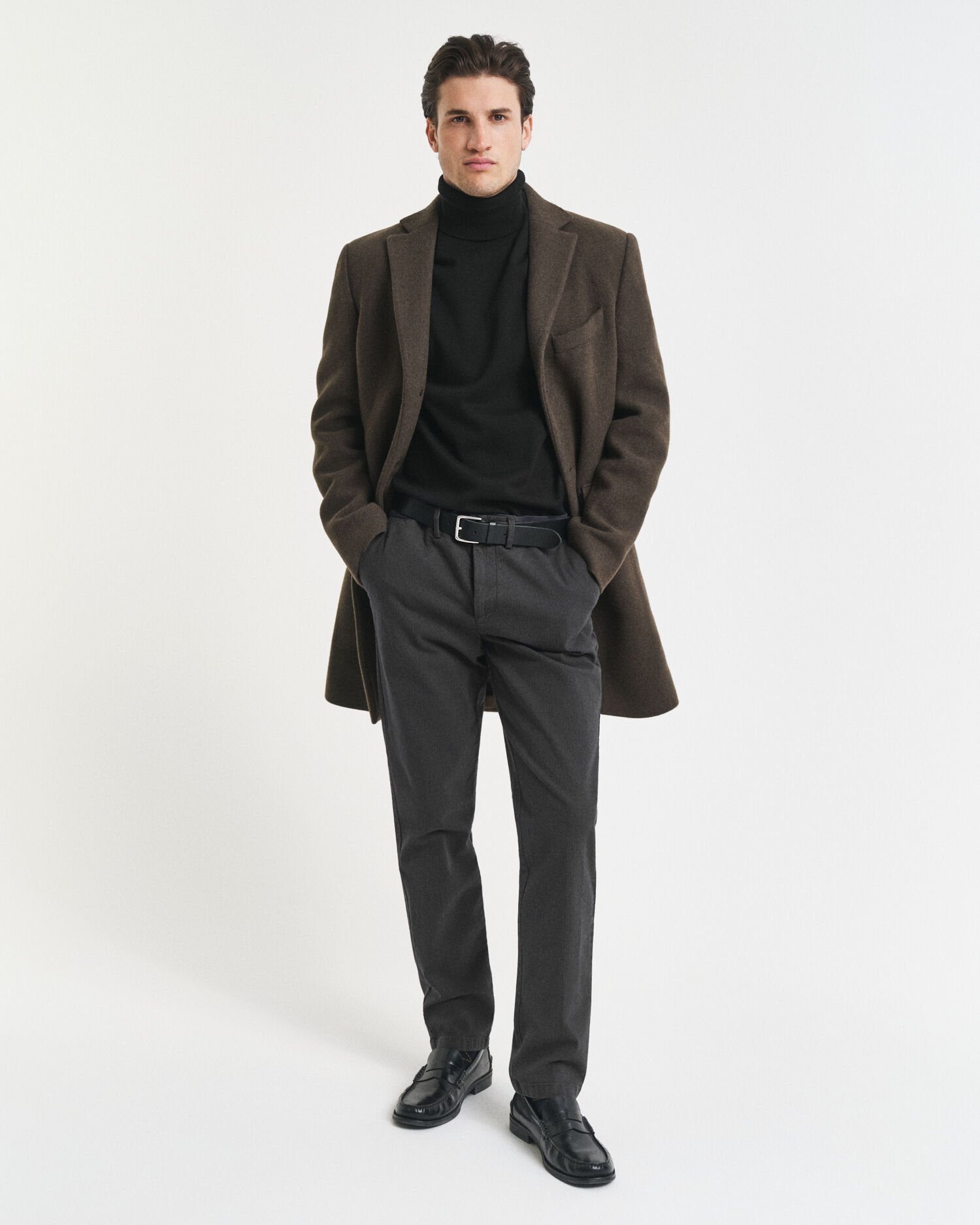 Pantalones Slim Fit de espiga de algodón