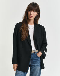 Americana Relaxed Fit de doble botonadura en mezcla de lana Hopsack