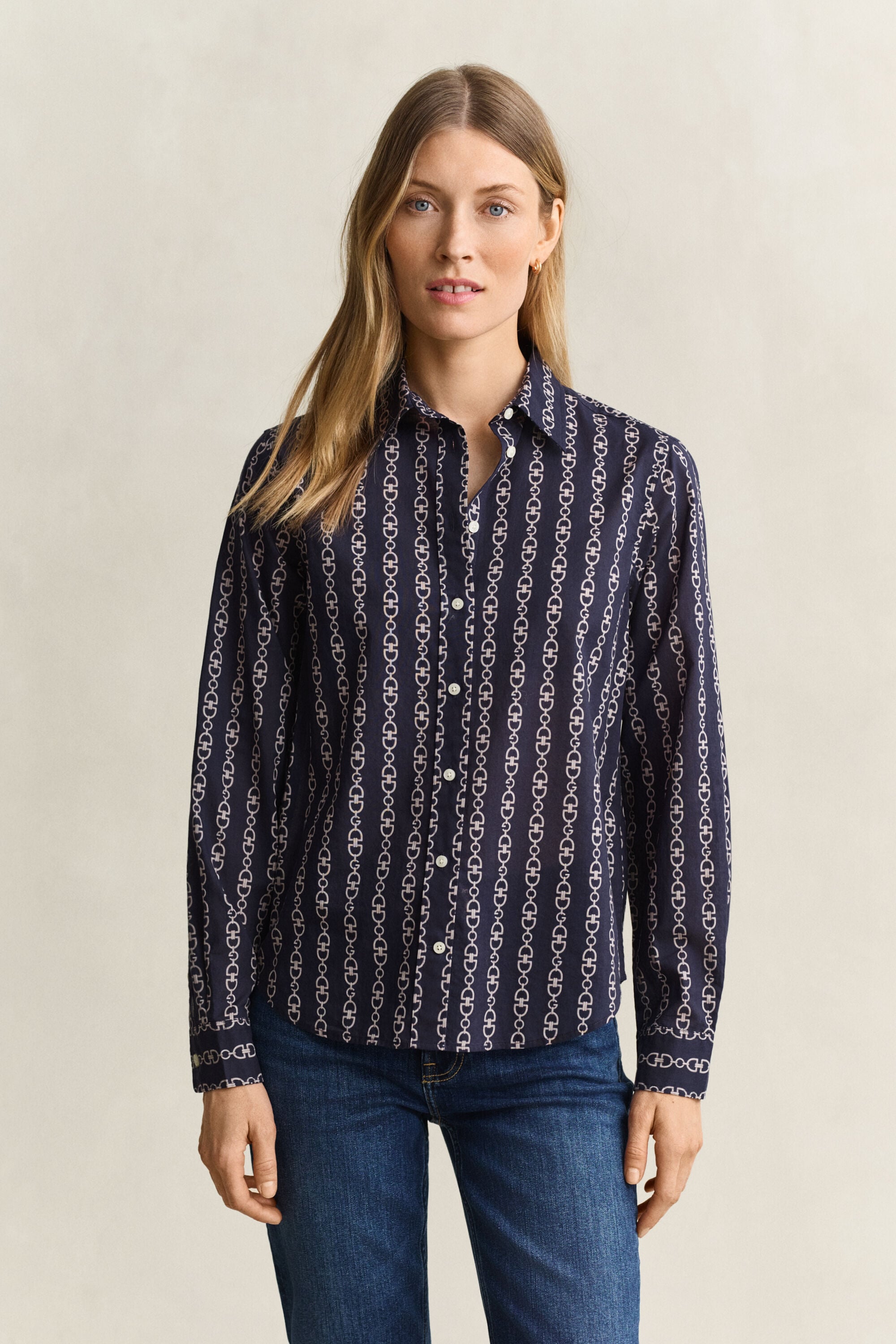 Camisa de gasa de algodón con estampado