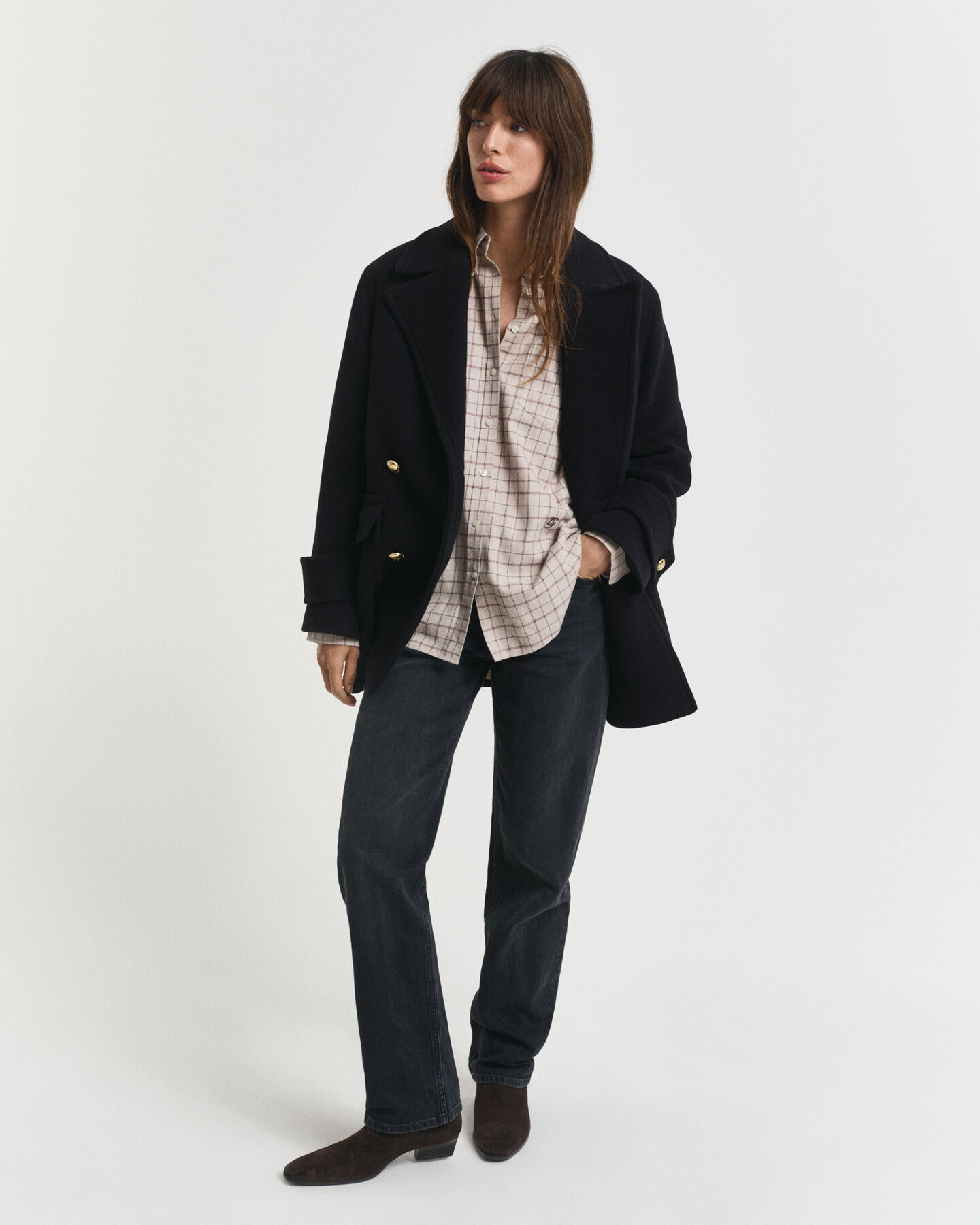 Camisa Relaxed Fit de franela perchada a cuadros