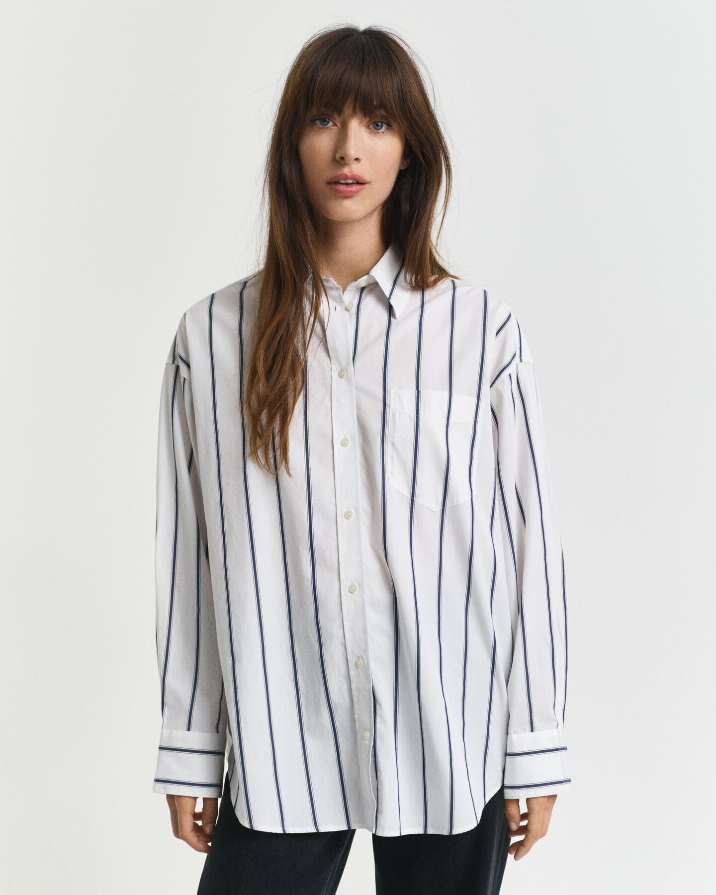Camisa de popelina clásica a rayas oversize