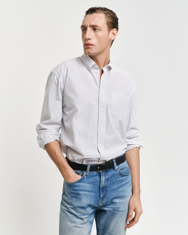 Camisa Relaxed Fit Heritage Poplin a rayas