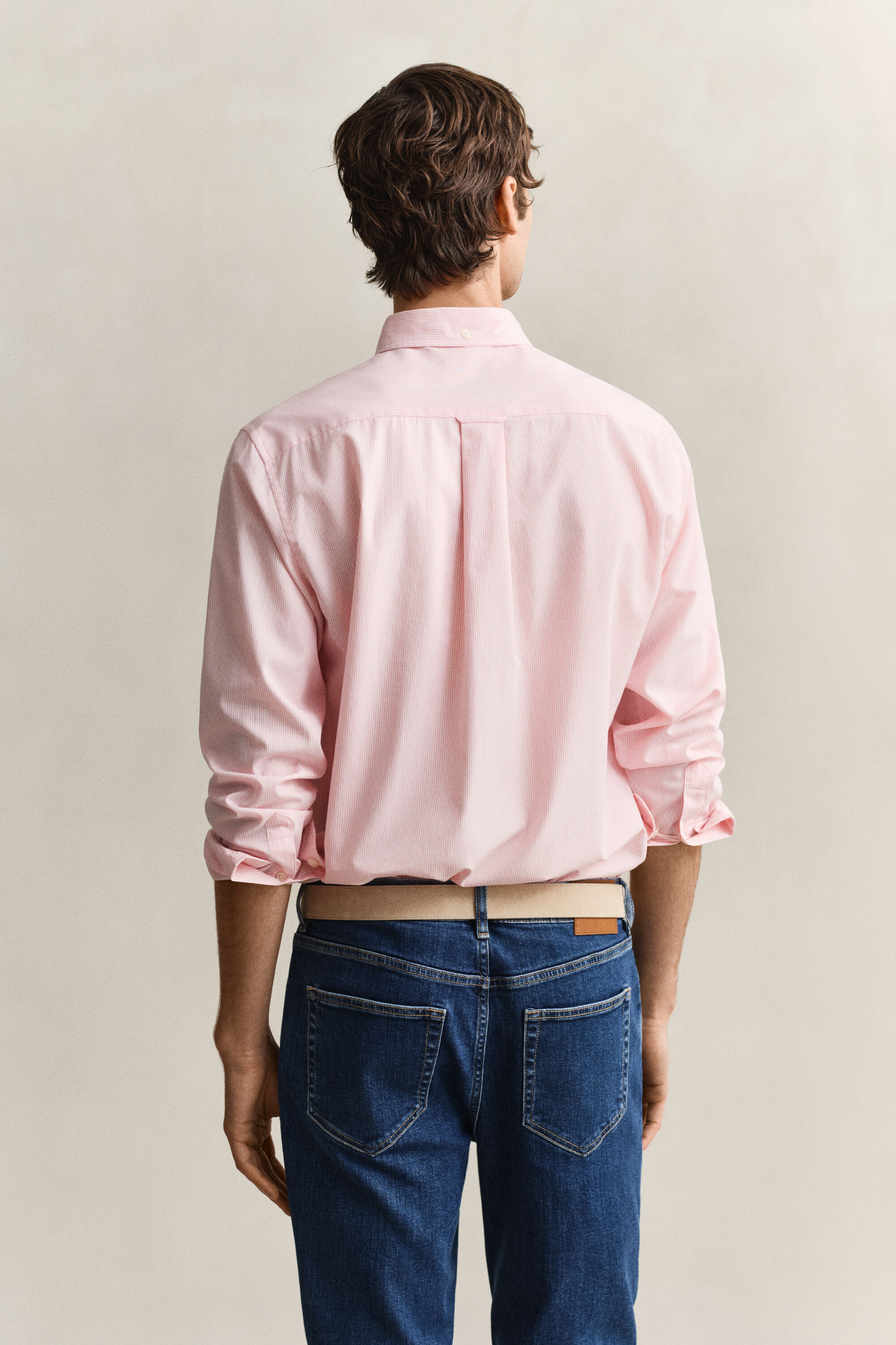 Camisa clásica de popelina de rayas finas