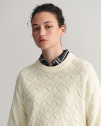 Jersey de cuello redondo y punto tejido