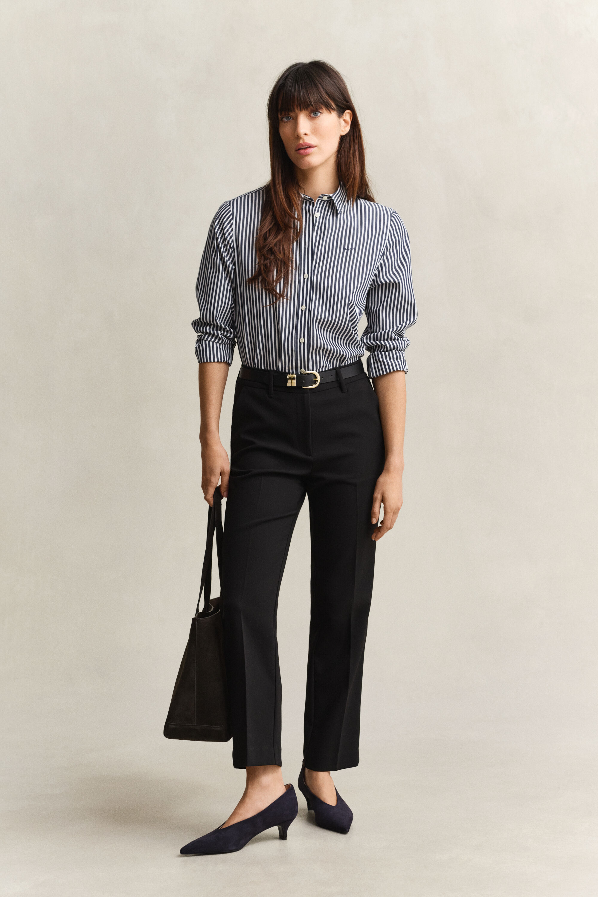 Camisa de popelina Regular Fit clásica de rayas