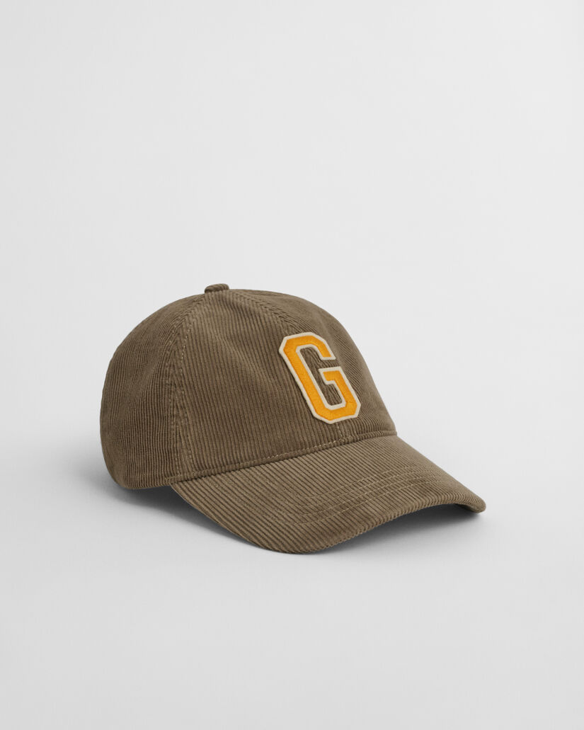 Gorra de pana con insignia G