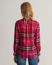 Camisa Regular Fit de seda a cuadros