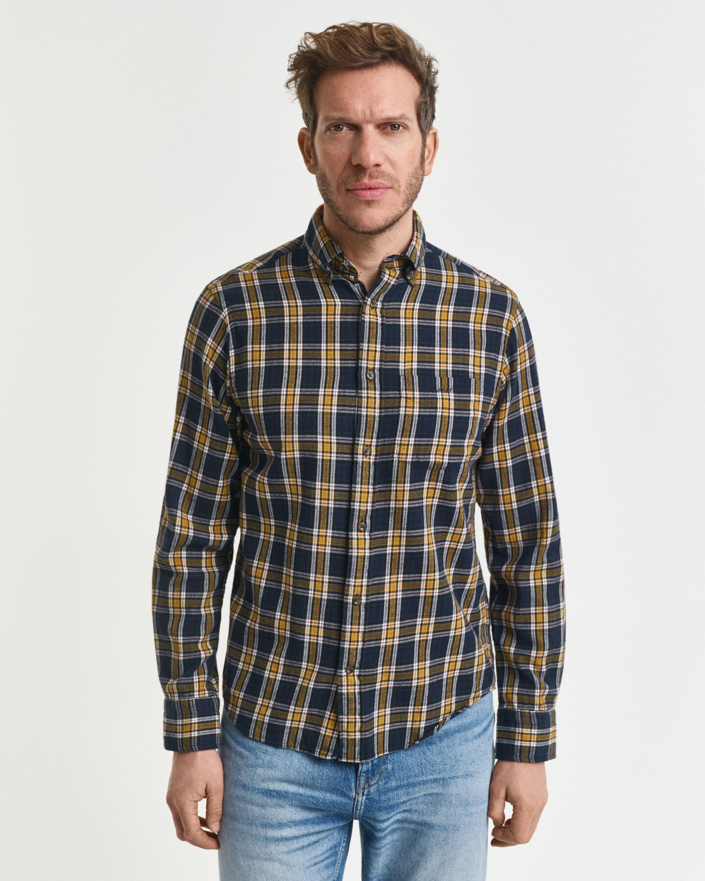 Camisa Regular Fit de franela Windblown a cuadros