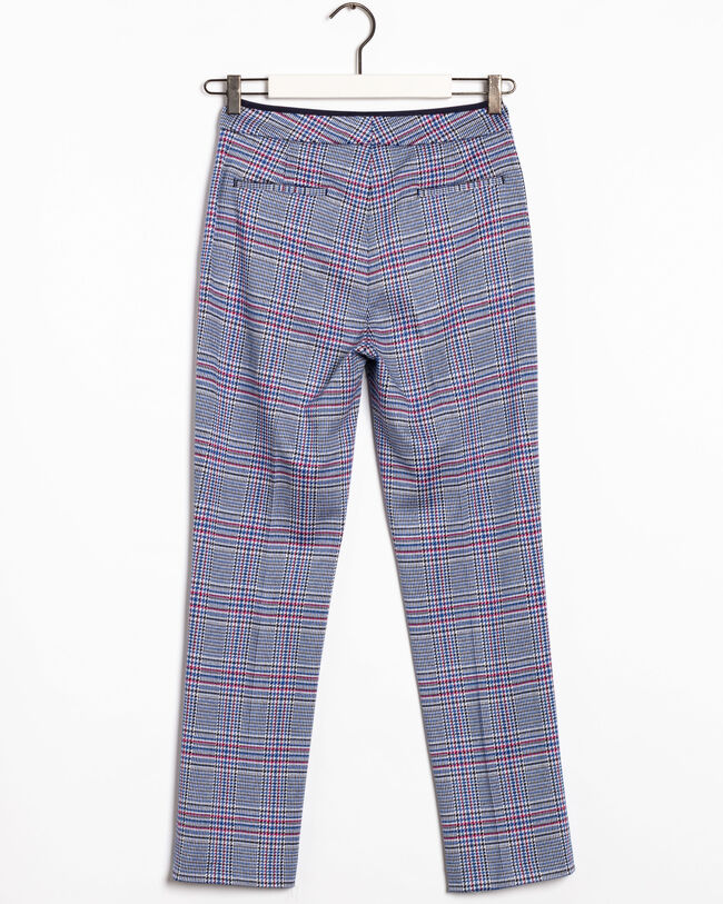 Pantalones pitillo de punto a cuadros