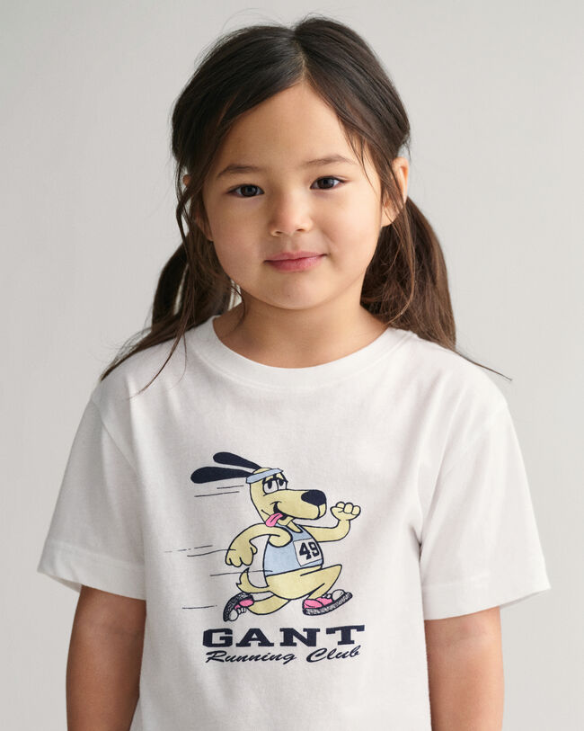 Camiseta con estampado de perro corriendo GANT Kids