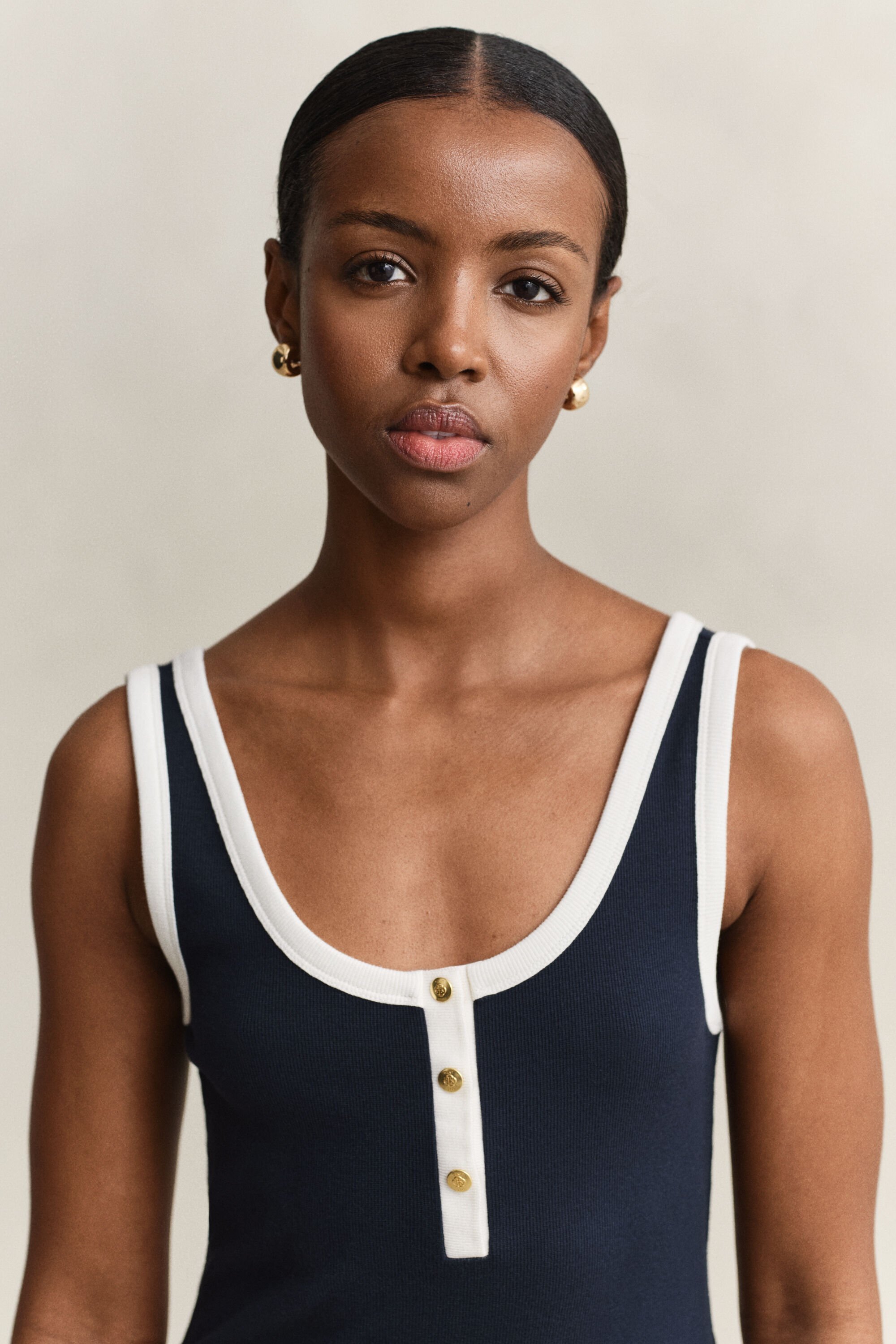 Vestido de tirantes acanalado