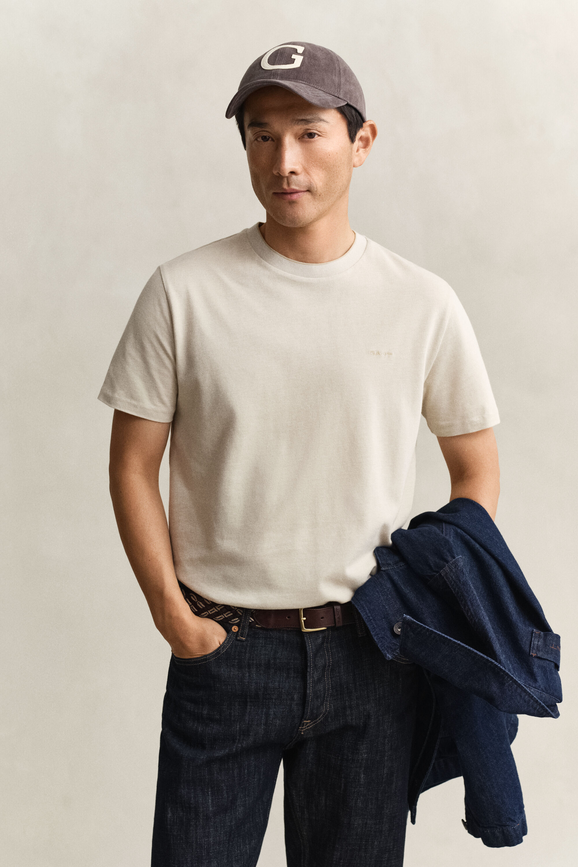 Camiseta de piqué en dos tonos