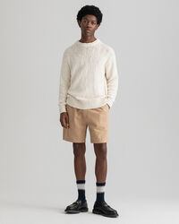 Jersey Relaxed Fit de cuello redondo en algod&oacute;n flameado