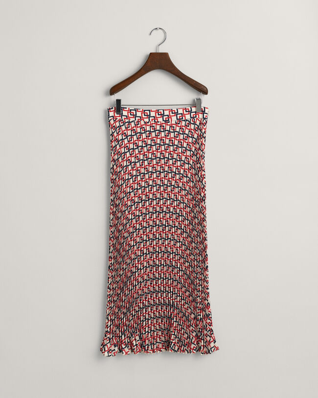 Falda plisada con estampado geom&eacute;trico