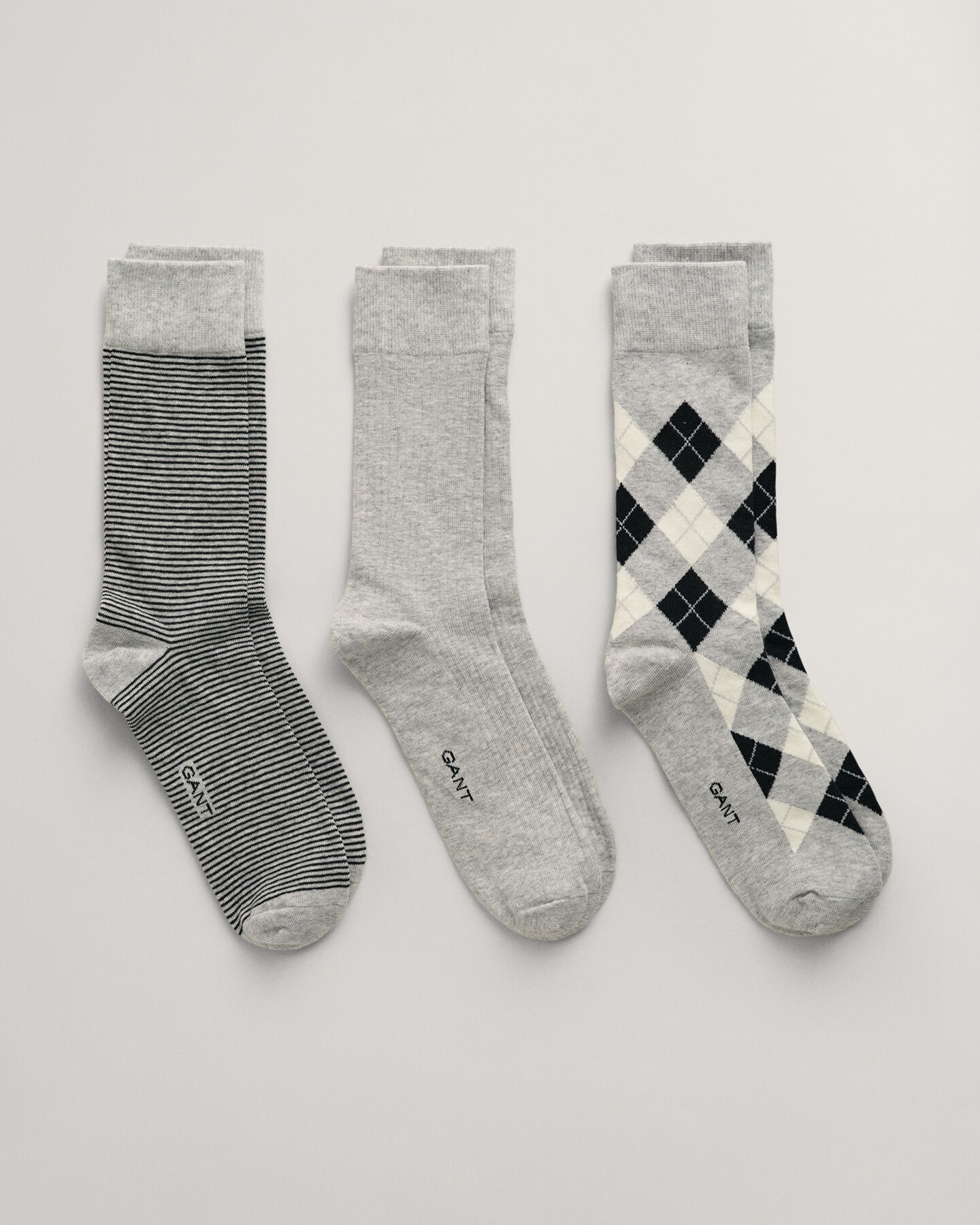Paquete de tres pares de calcetines Argyle